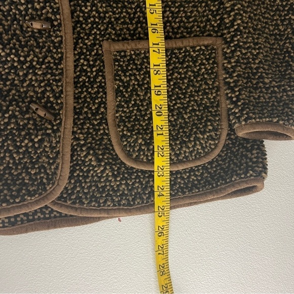 Orvis Berber Fleece Jacket Women's S Wood Button Front Pockets Chevron Pattern - Picture 13 of 13